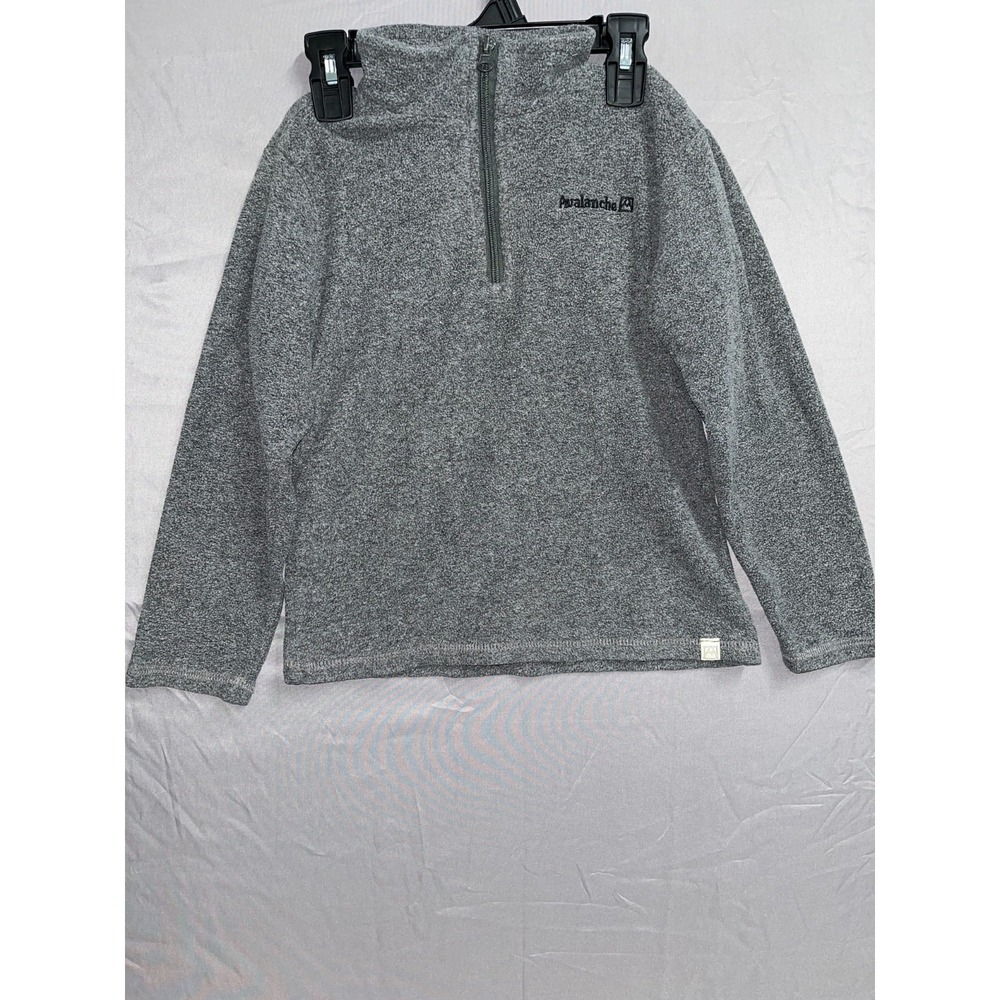 Avalanche Fleece Jacket Boys‎ M (5-6) Heather Gray Logo Mock Neck Quarter Zip